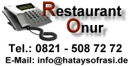 Onur Restaurant, Tel.: 0821 - 5087272